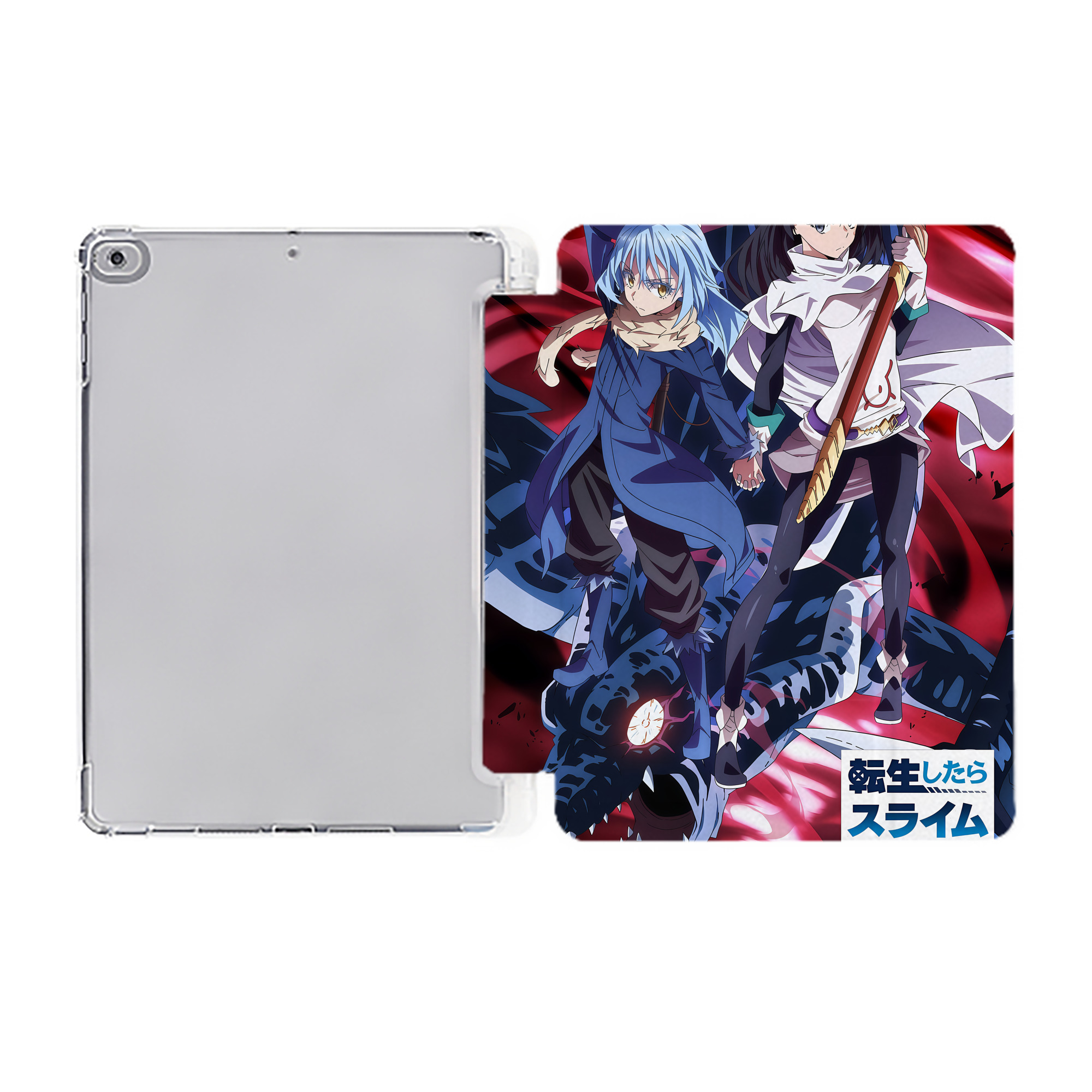 （画像用） 転スラ Regarding Reincarnated to Slime IPad ケース ペン収納付き 三つ折りスタンド PUレザー×シリコン 対応機種9.5/10.5/10.9インチ